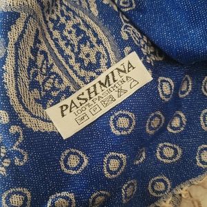 Pashmina Scarf Blue and Cream